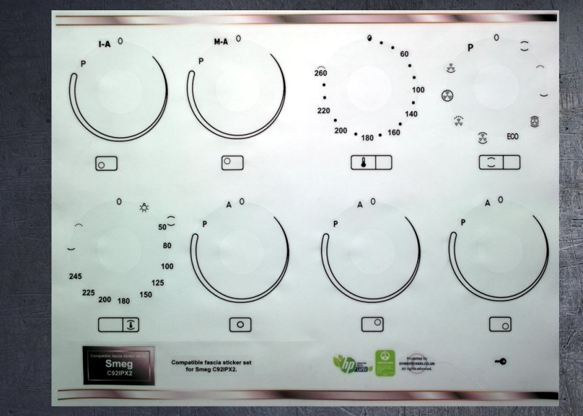 (image for) Smeg C92IPX2 Compatible fascia sticker set. - Click Image to Close