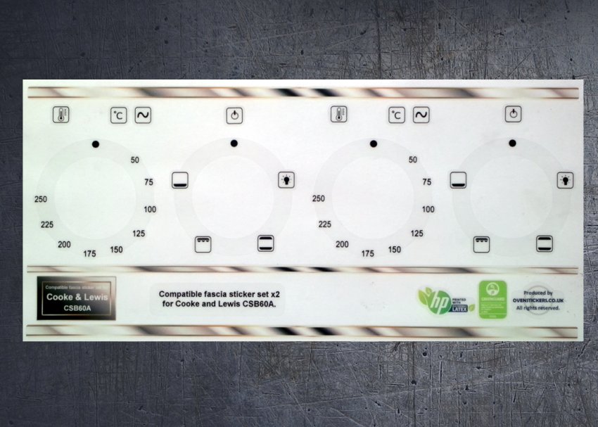 (image for) Cooke & Lewis CSB60A Compatible fascia sticker set x2. - Click Image to Close