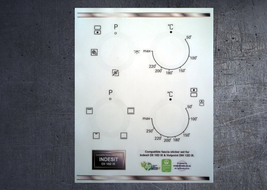(image for) Hotpoint DIH 12D IX Compatible fascia sticker set. - Click Image to Close