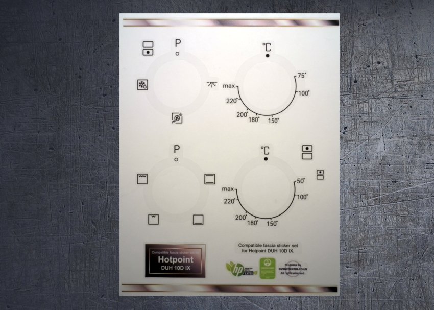 (image for) Hotpoint DUH 10D IX Compatible fascia sticker set. - Click Image to Close