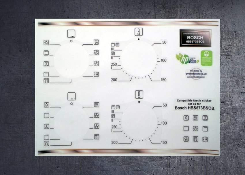(image for) BOSCH HBS573BSOB compatible fascia sticker set. - Click Image to Close