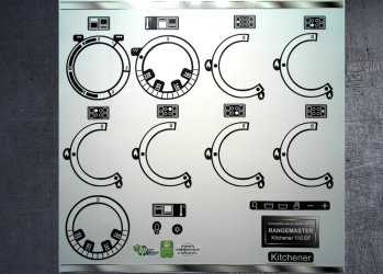 (image for) Rangemaster Kitchener 110 dual fuel compatible fascia stickers.