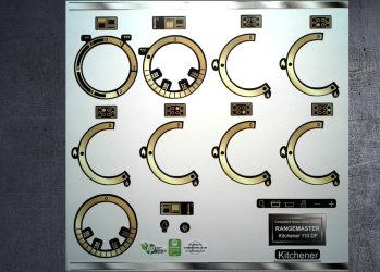 (image for) Rangemaster Kitchener 110 dual fuel compatible fascia stickers.