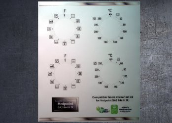 (image for) Hotpoint SA2 844 H IX Compatible fascia sticker set x2.