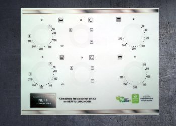 (image for) NEFF U12M42NOGB-1 Compatible fascia sticker set x2.